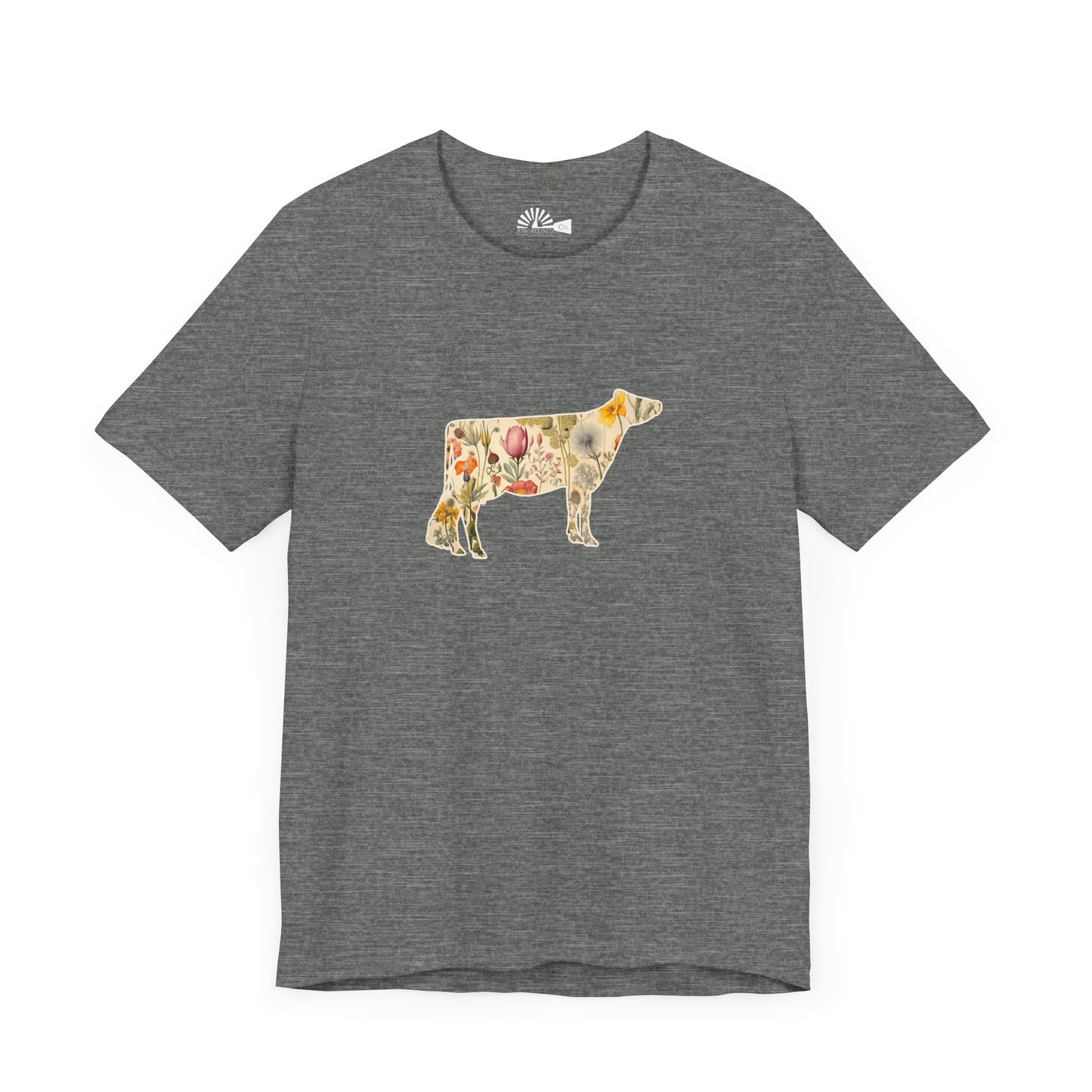 Vintage Floral Jersey Cow Tee Shirt