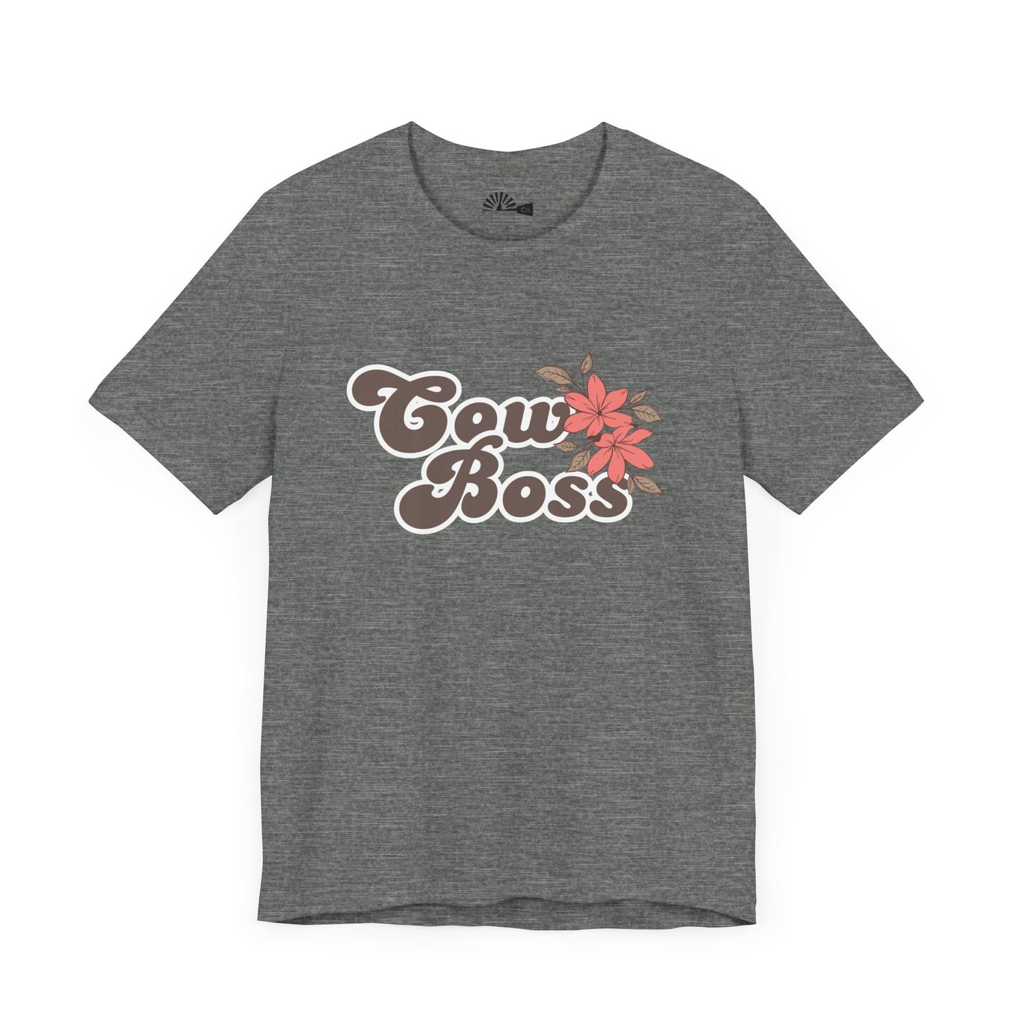 'Cow Boss' Retro Floral Tee