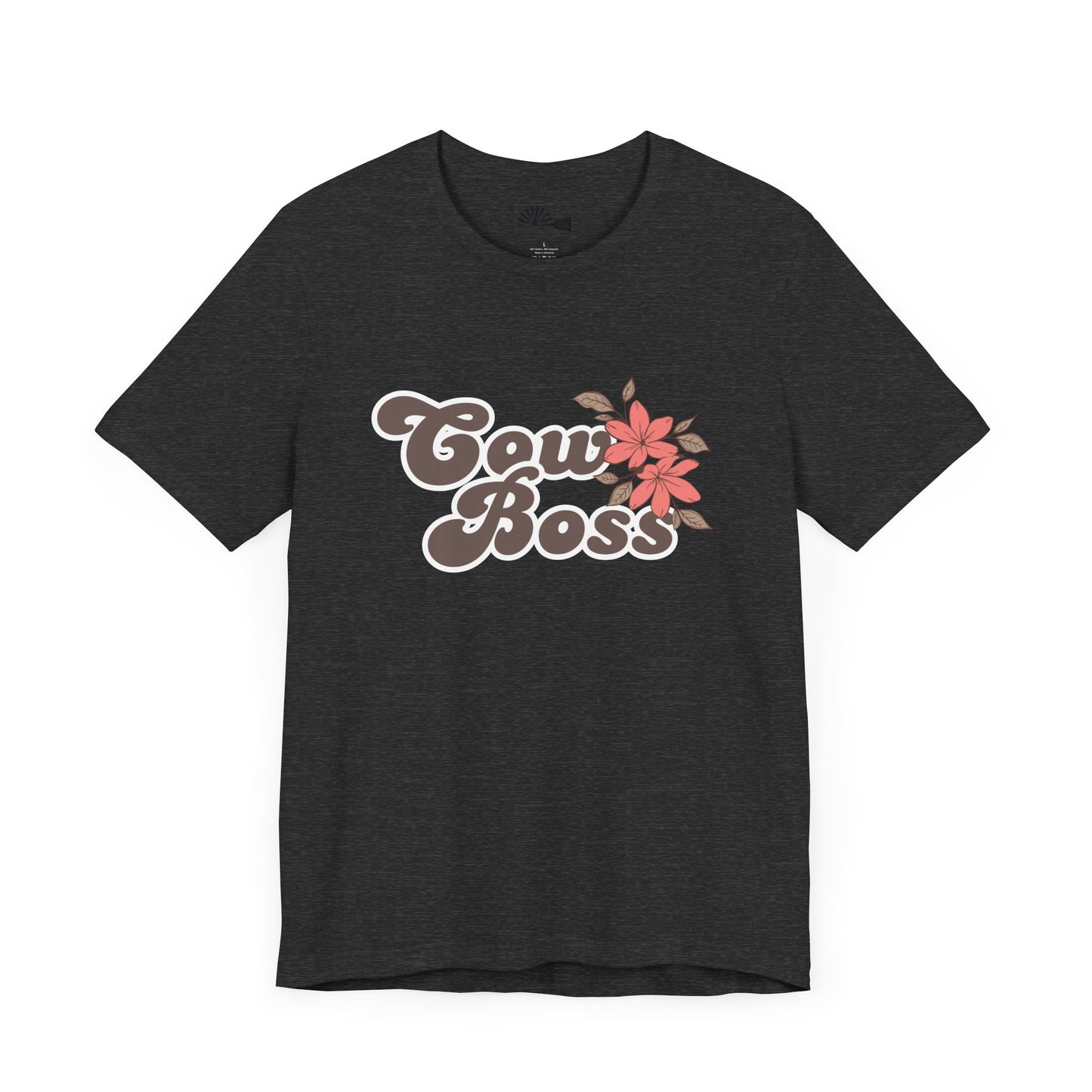 'Cow Boss' Retro Floral Tee