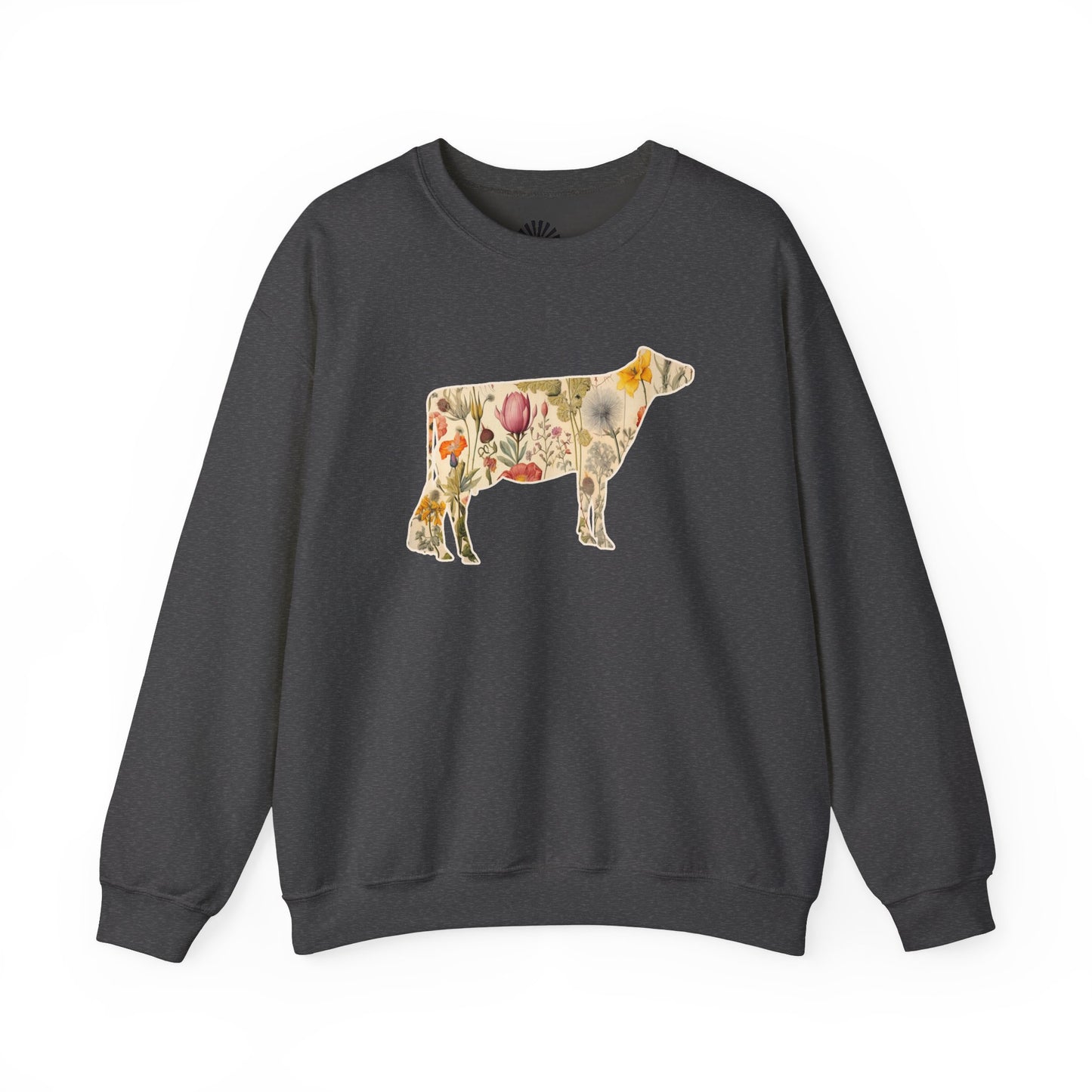 Vintage Floral Jersey Cow Sweatshirt
