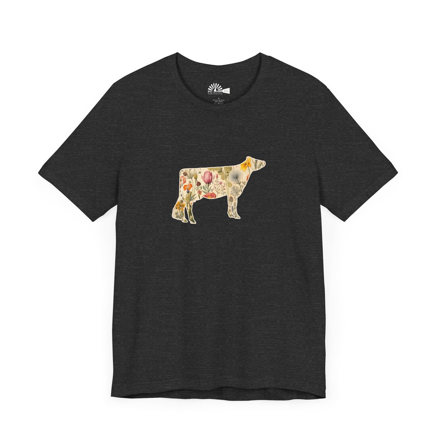 Vintage Floral Jersey Cow Tee Shirt