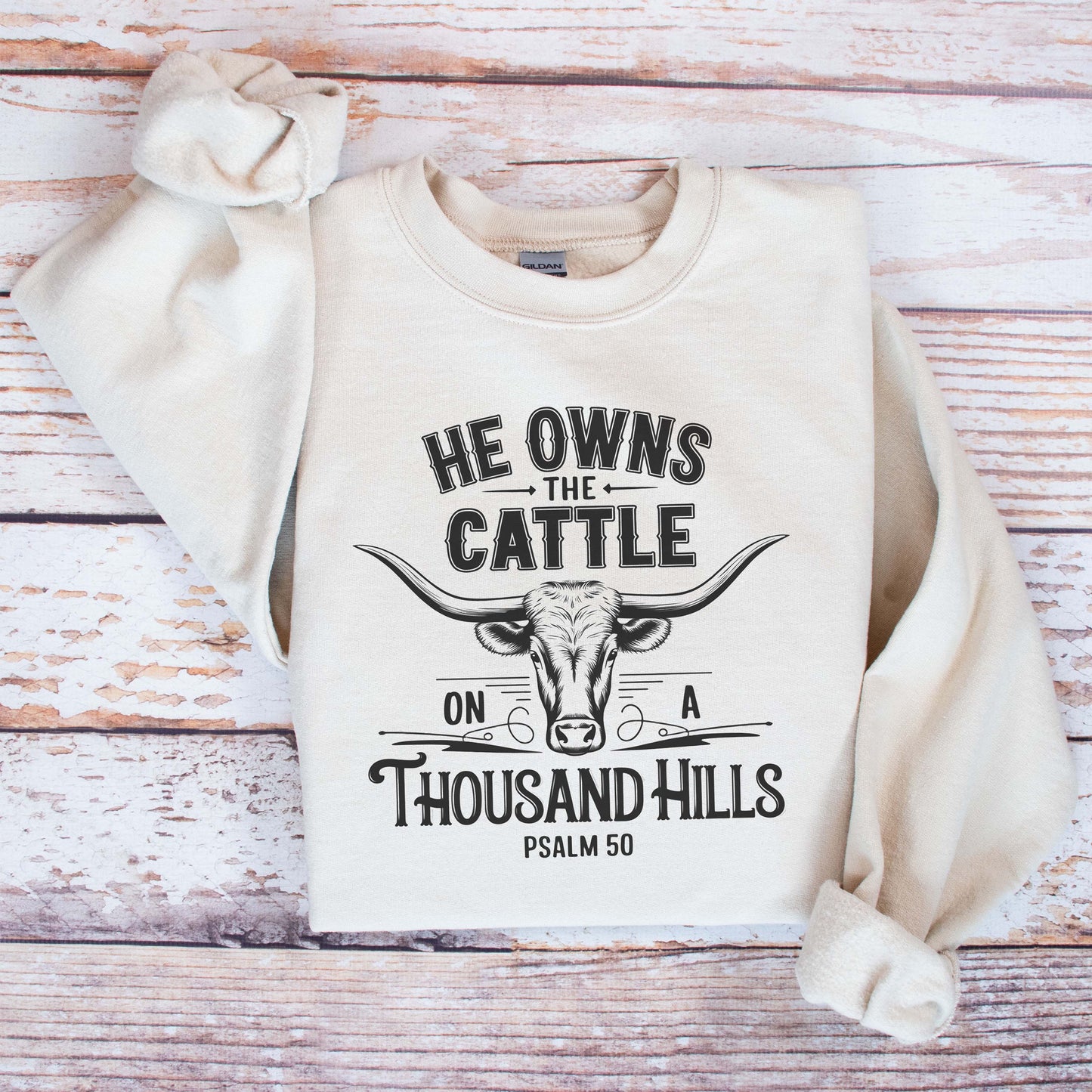 'He Owns the Cattle' Crewneck Sweatshirt