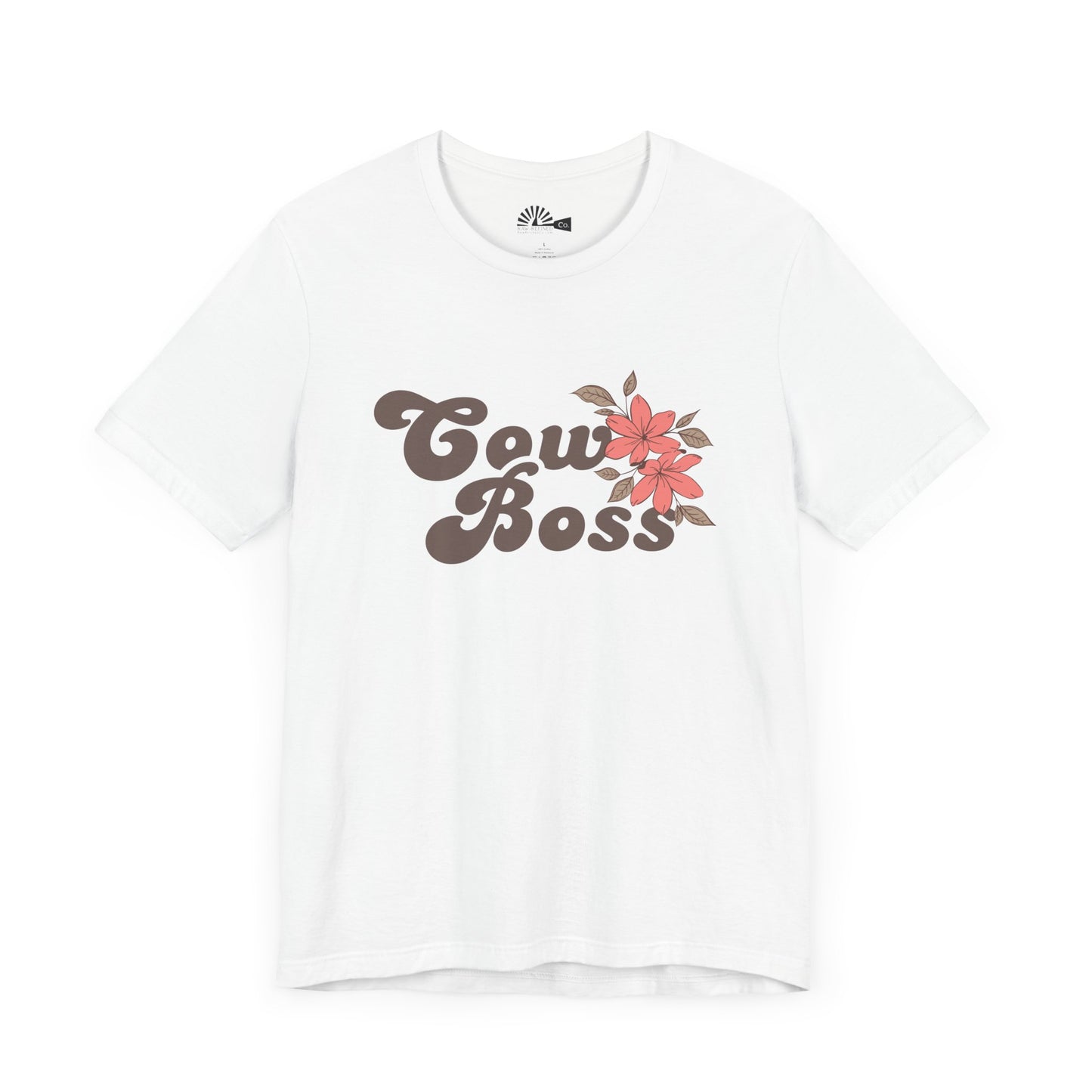 'Cow Boss' Retro Floral Tee