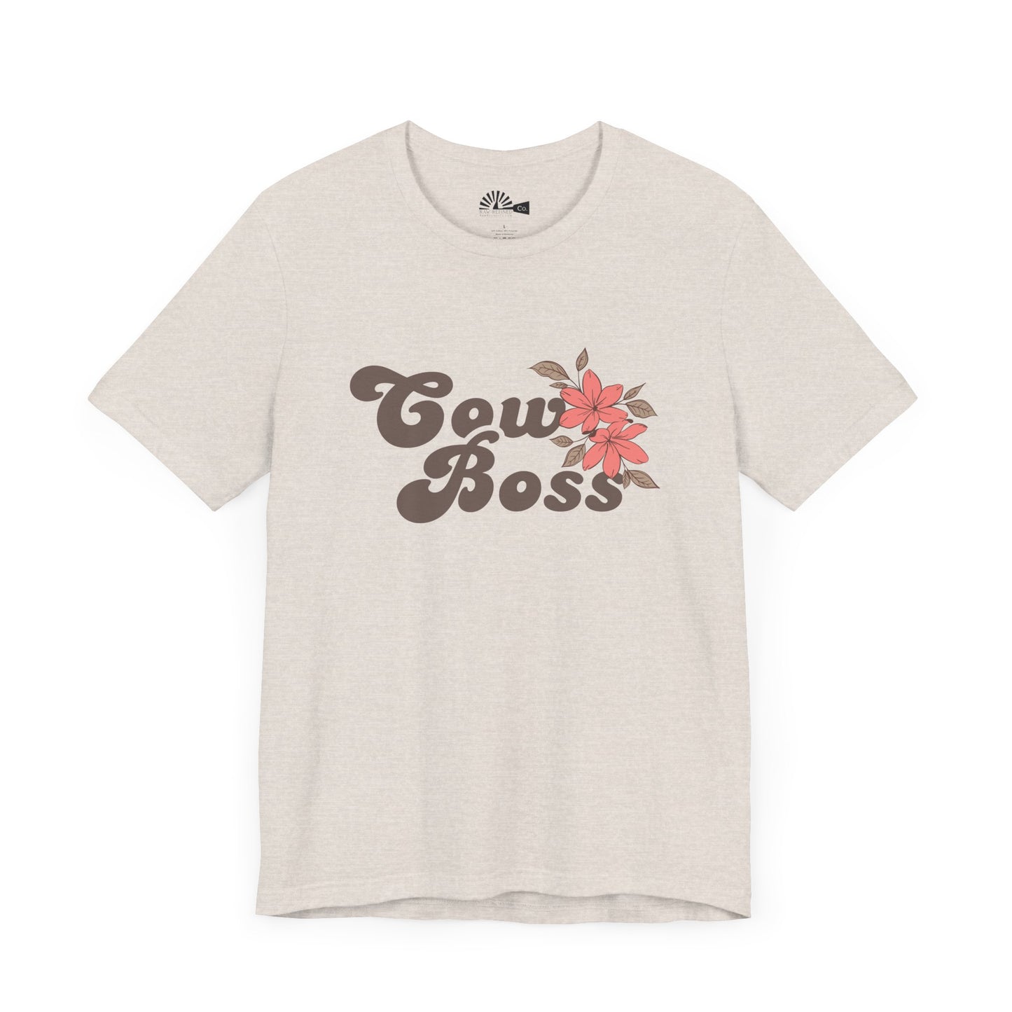 'Cow Boss' Retro Floral Tee