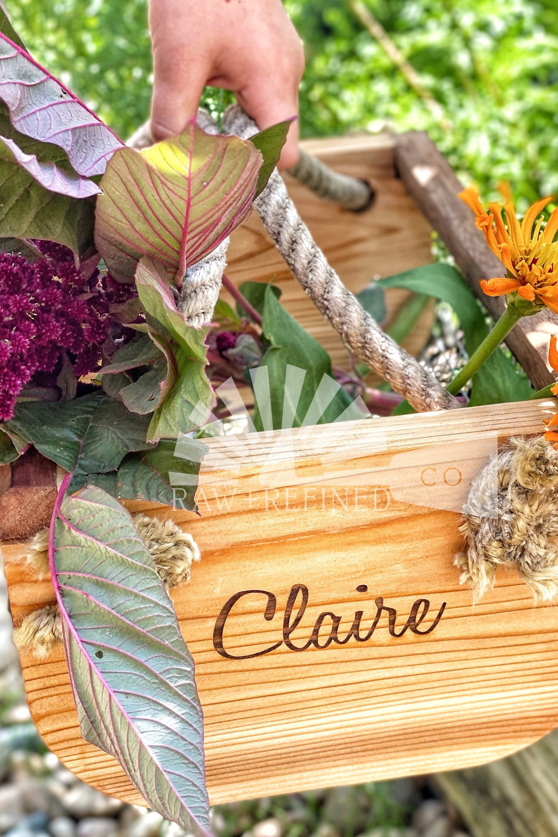 Personalized Children’s Garden Harvest Basket | Handmade Garden basket | Handmade Egg Basket | Garden Hod | Garden Tool