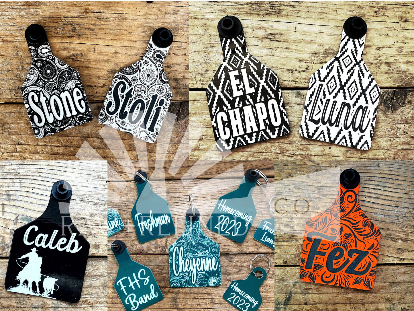 Personalized Laser Engraved Cow Ear Tags | Cattle Ear Tags | Custom Keychain | Ranch Gift | Western Gift