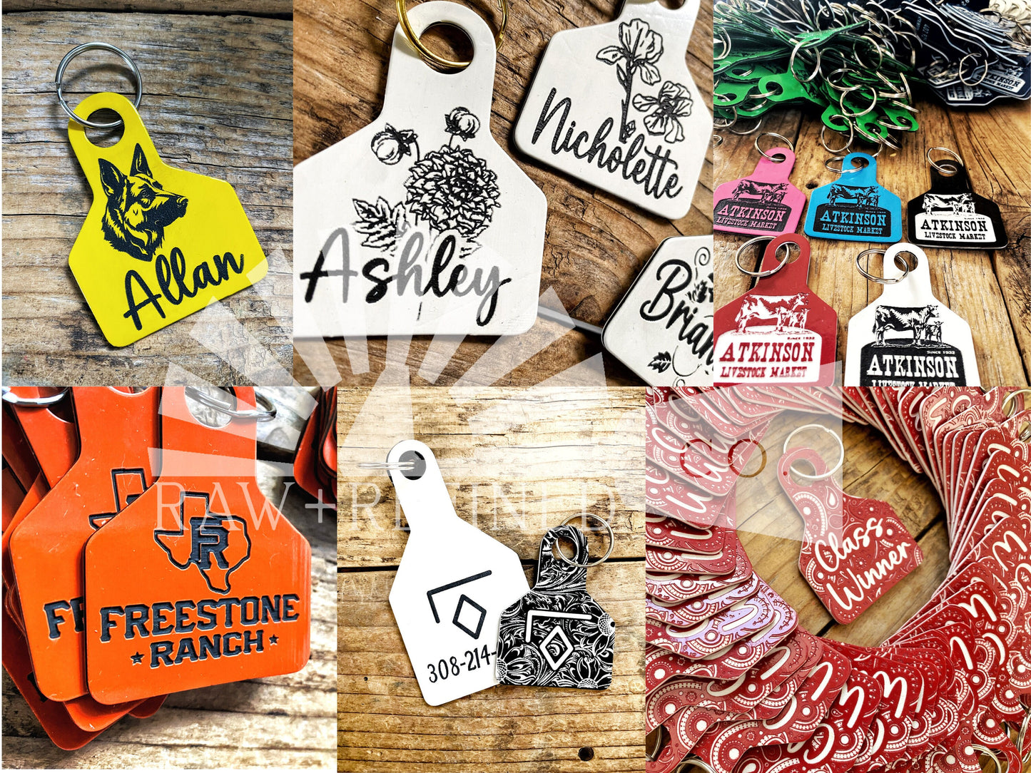 Personalized Laser Engraved Cow Ear Tags | Cattle Ear Tags | Custom Keychain | Ranch Gift | Western Gift