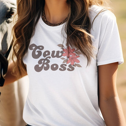 Cow Boss Floral Tee