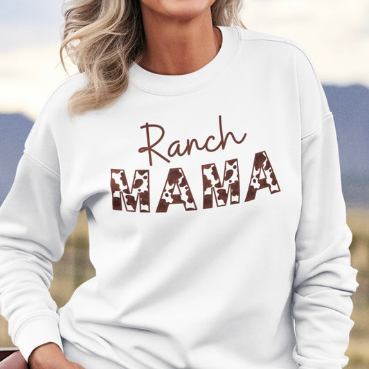 Ranch MAMA Cow Print Sweatshirt