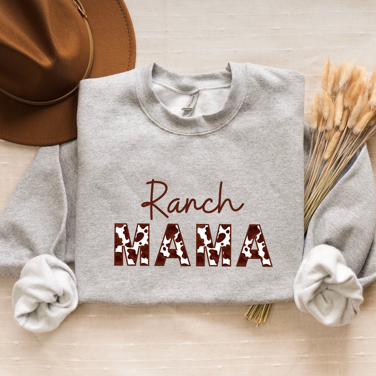 Ranch MAMA Cow Print Sweatshirt