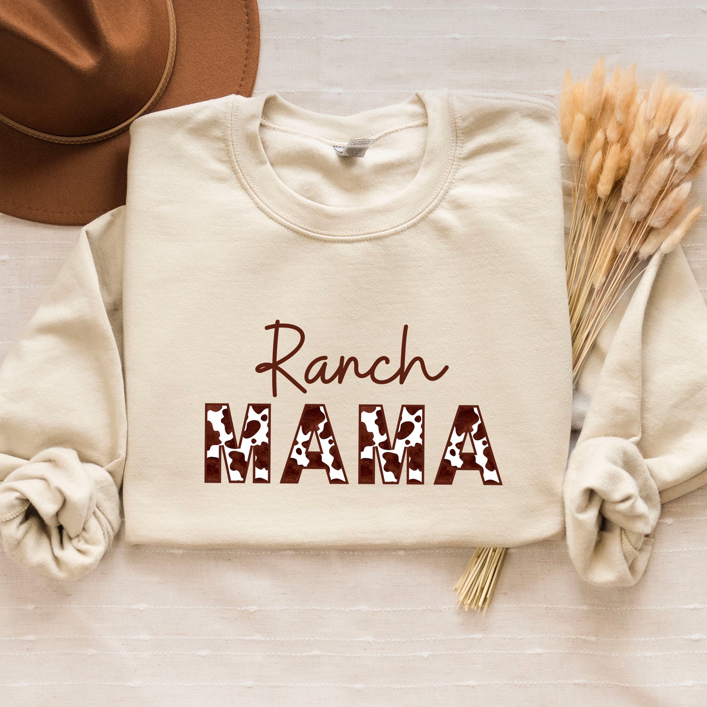 Ranch MAMA Cow Print Sweatshirt