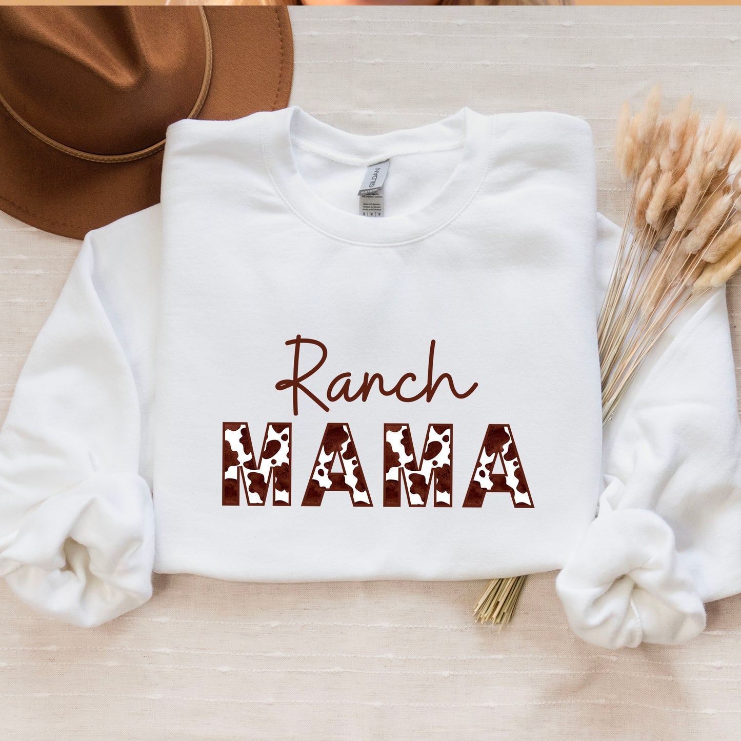 Ranch MAMA Cow Print Sweatshirt