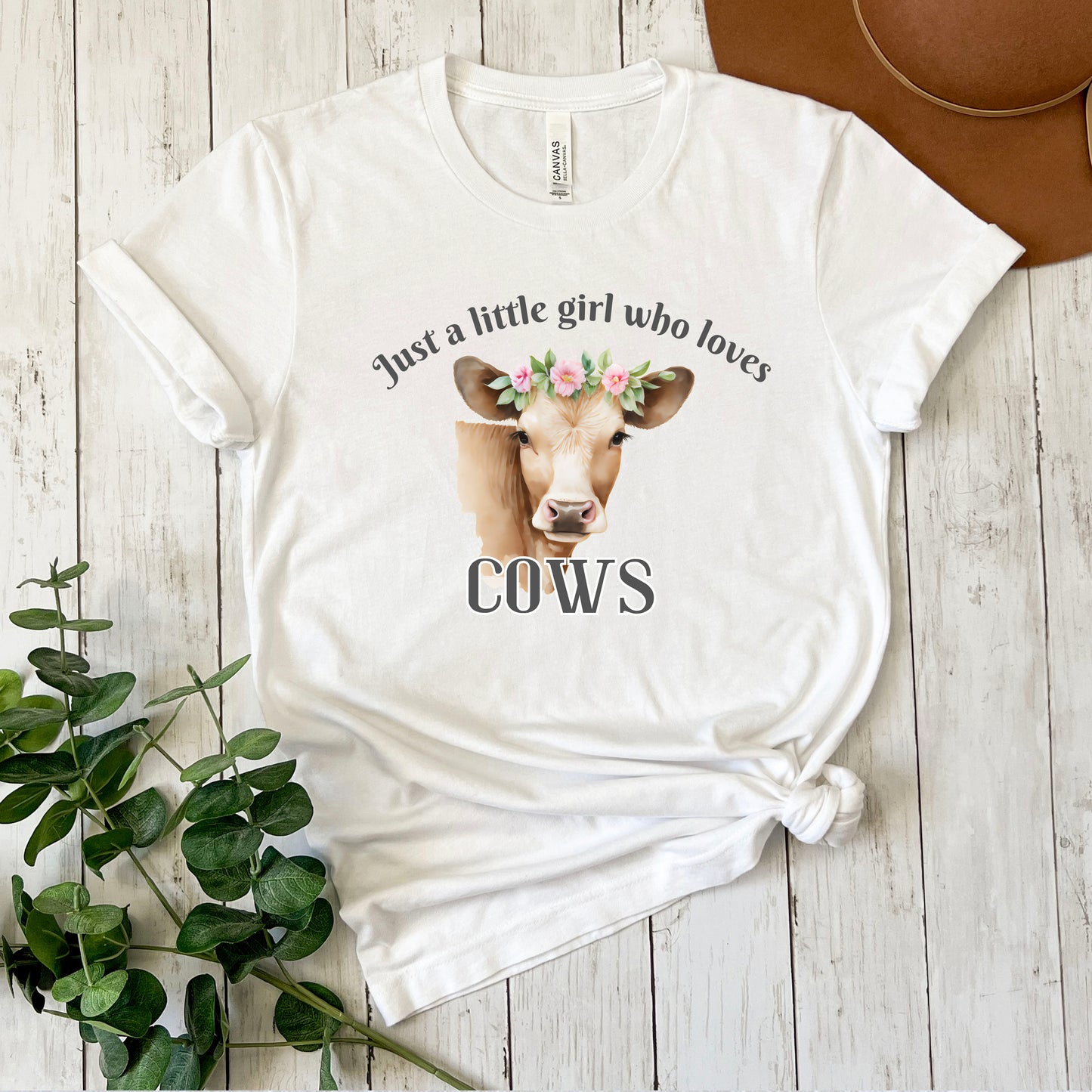 Just A Little Girl Who Loves Cows Tee