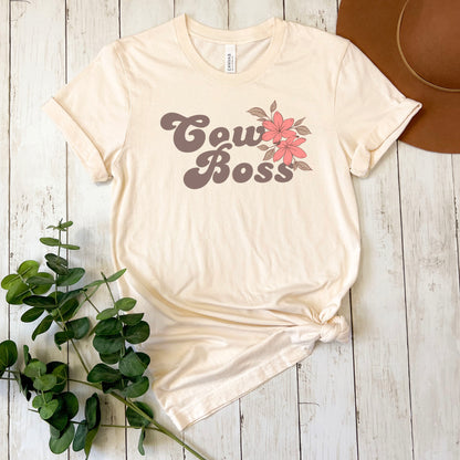 Cow Boss Floral Tee