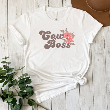 Cow Boss Floral Tee